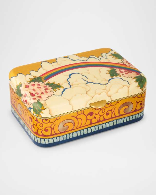 Rainbow Rectangular Marquetry Jewelry Box